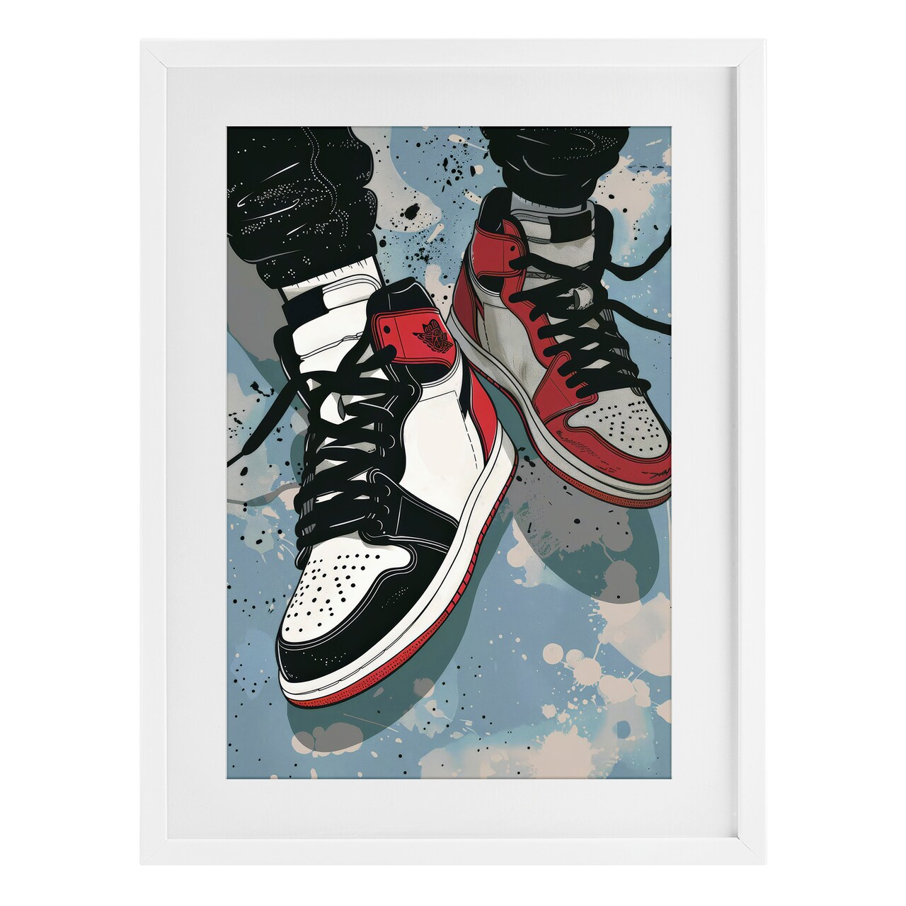 Stupell Industries Casual Streetwear Sneakers Framed Print Under Glass, design by Ray Powers